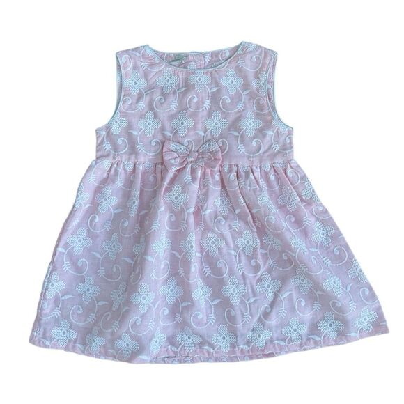 NWT CandyHouse Little Girl A Line Formal Floral Embroidered Pink & White Dress - Picture 1 of 6